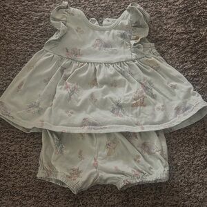Adorable Mint Green Baby Dress and Bloomers Set Disney